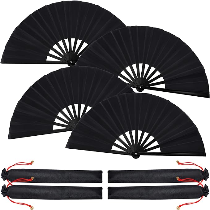 Pre-Order Now: Black Silk Clack Fans – Boots on the Ground Edition (Unisex) For Line Dance, Popping, Festivals, Weddings & Parties