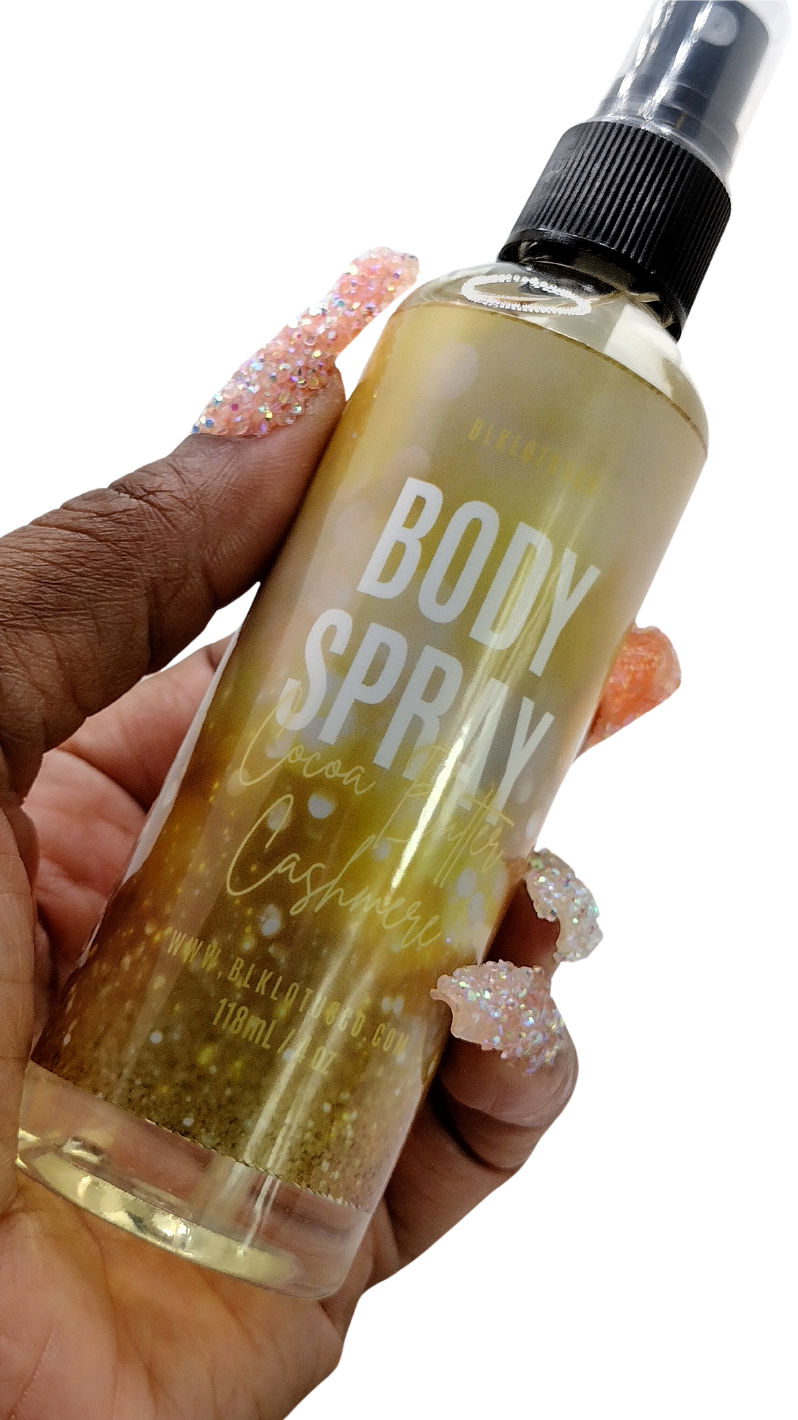 Elevate Your Senses: Blk Lotus Co's Luxurious Body Spray Collection - Cocoa Butter Cashmere, Citrus Fusion, Jamaica Me Crazy, Happy Birthday Cake, and Red Amber