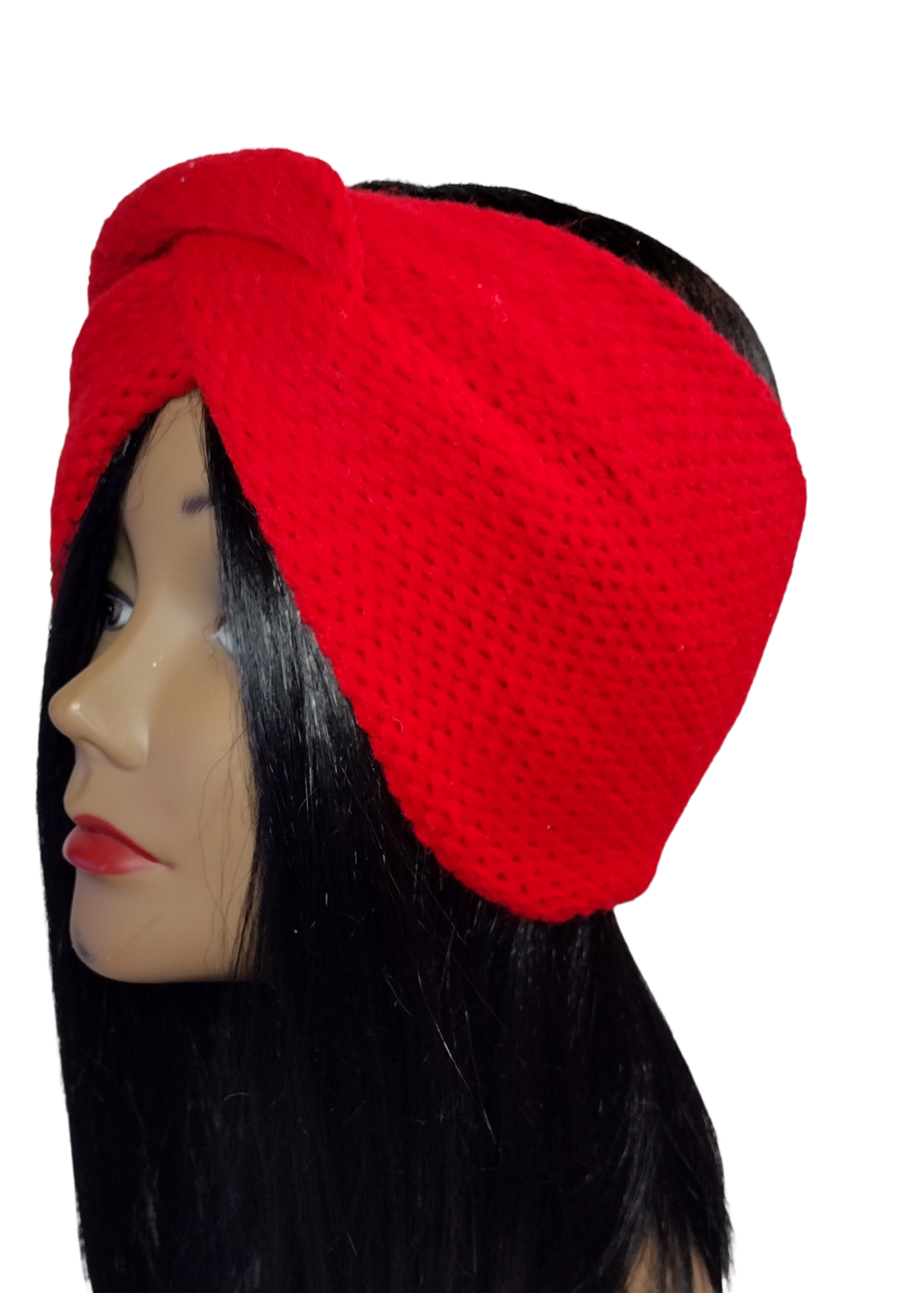 Blk Lotus Co Hot Red Twist Knit Headband: Bold Style and Cozy Warmth