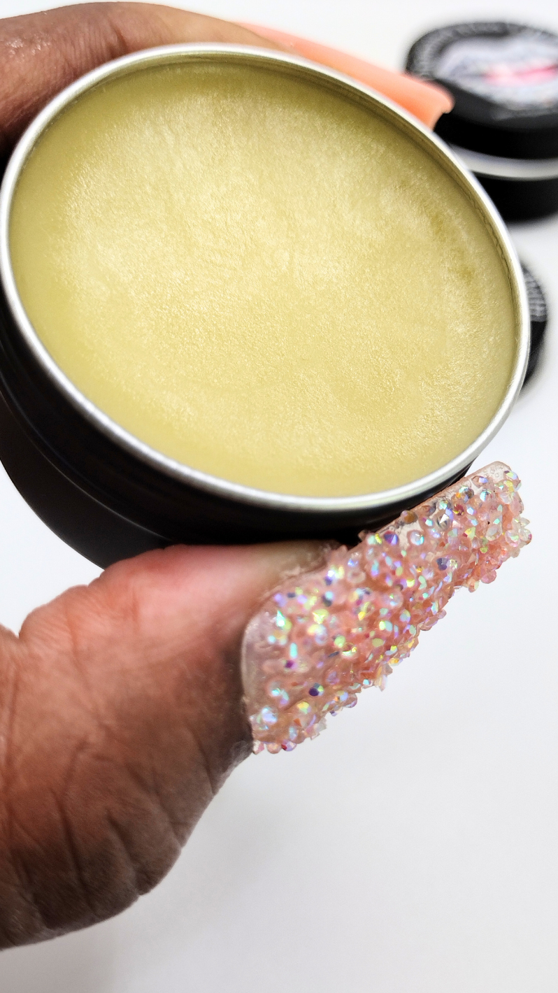 Radiant Lips Unveiled: Blk Lotus Co's Unscented Diamond Kiss Lip Balm - A Luxurious 1 oz Tin Infused with Nature's Finest