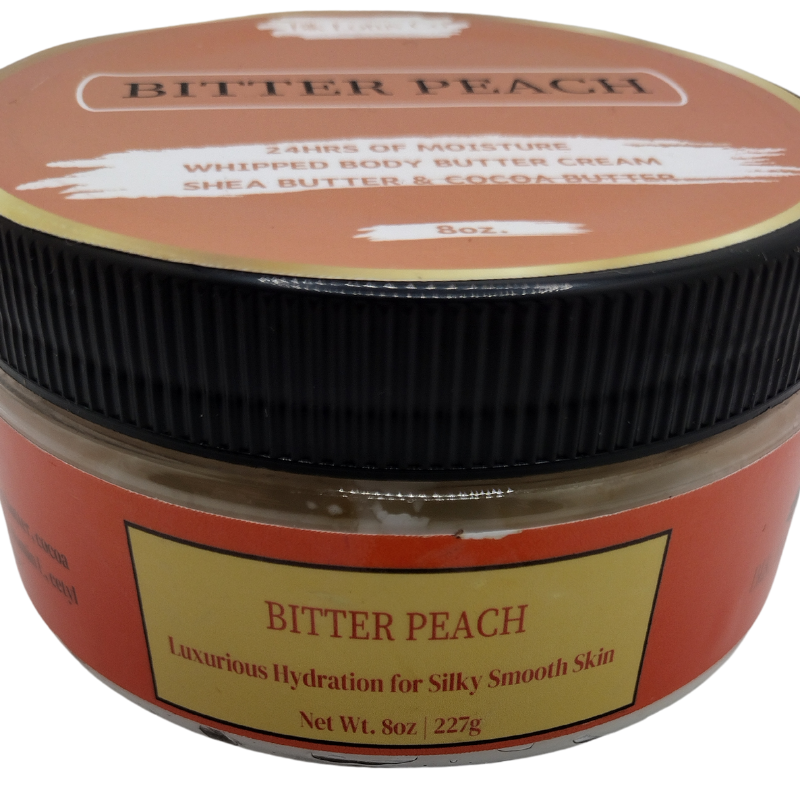 BLK Lotus Co Luxury Bitter Peach Whipped Body Butter Cream – 24-Hour Hydration with Shea & Cocoa Butter