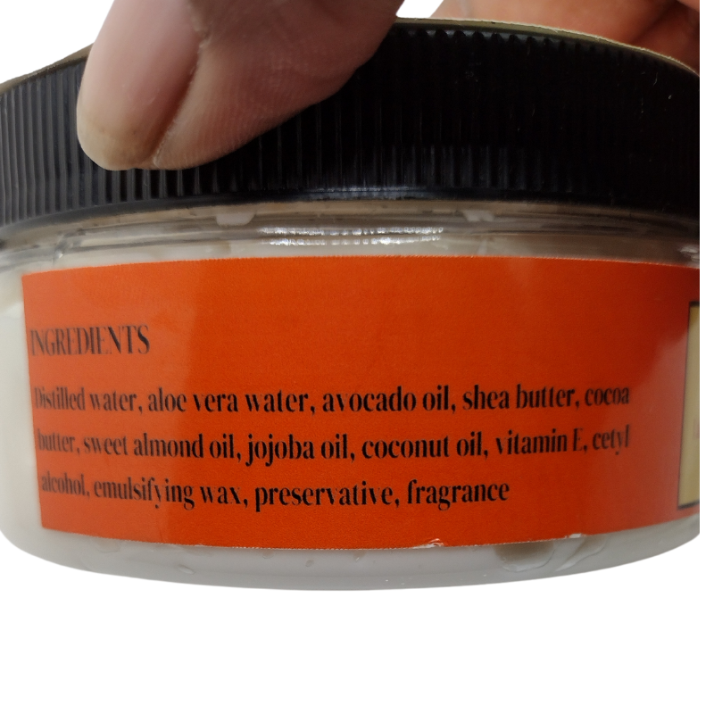 BLK Lotus Co Luxury Bitter Peach Whipped Body Butter Cream – 24-Hour Hydration with Shea & Cocoa Butter