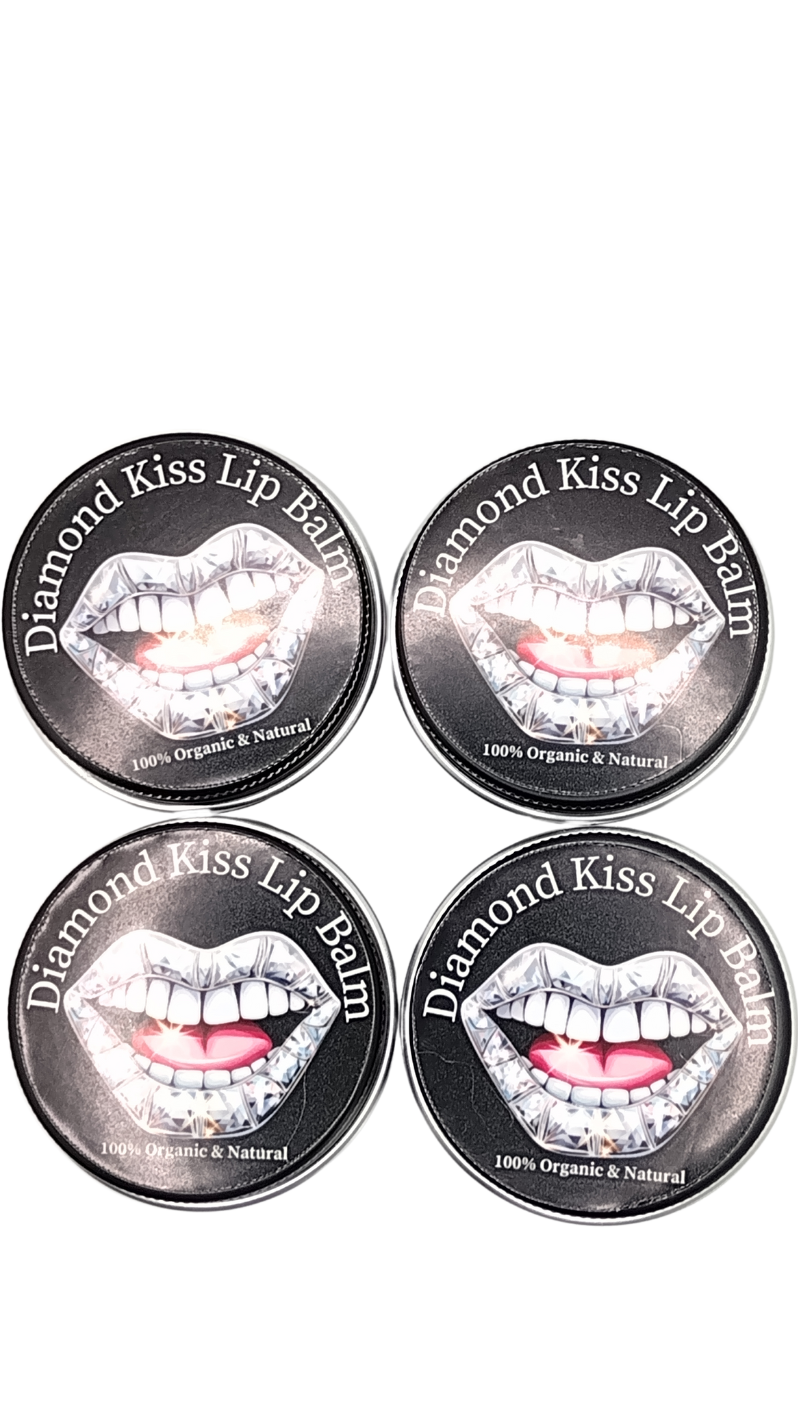 Radiant Lips Unveiled: Blk Lotus Co's Unscented Diamond Kiss Lip Balm - A Luxurious 1 oz Tin Infused with Nature's Finest