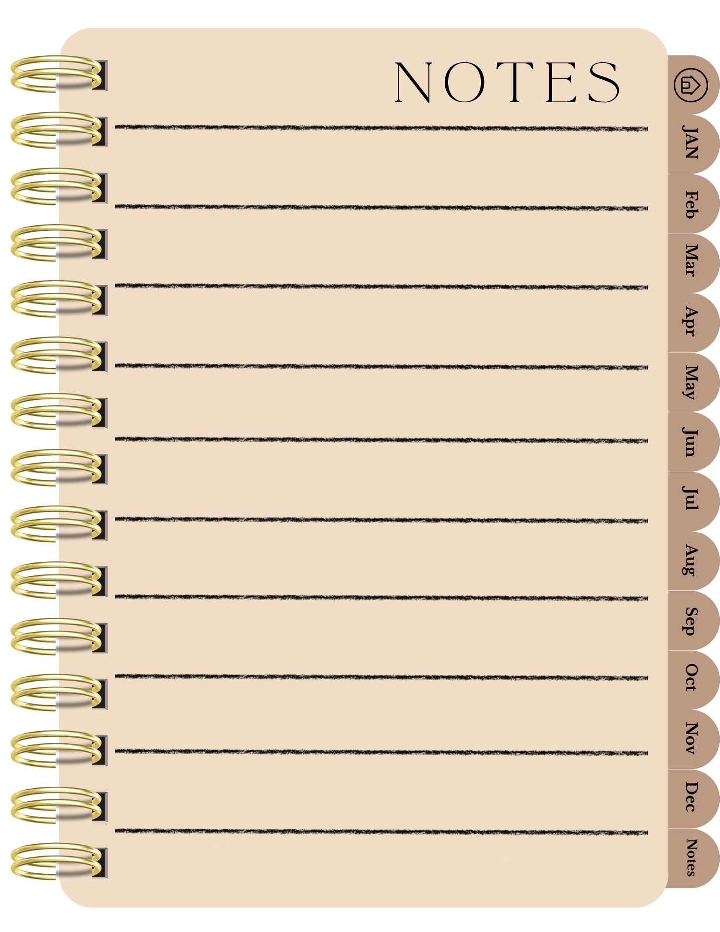 BLK Lotus Co. Monthly Digital Planner | Undated Digital Planner for Easy Organization