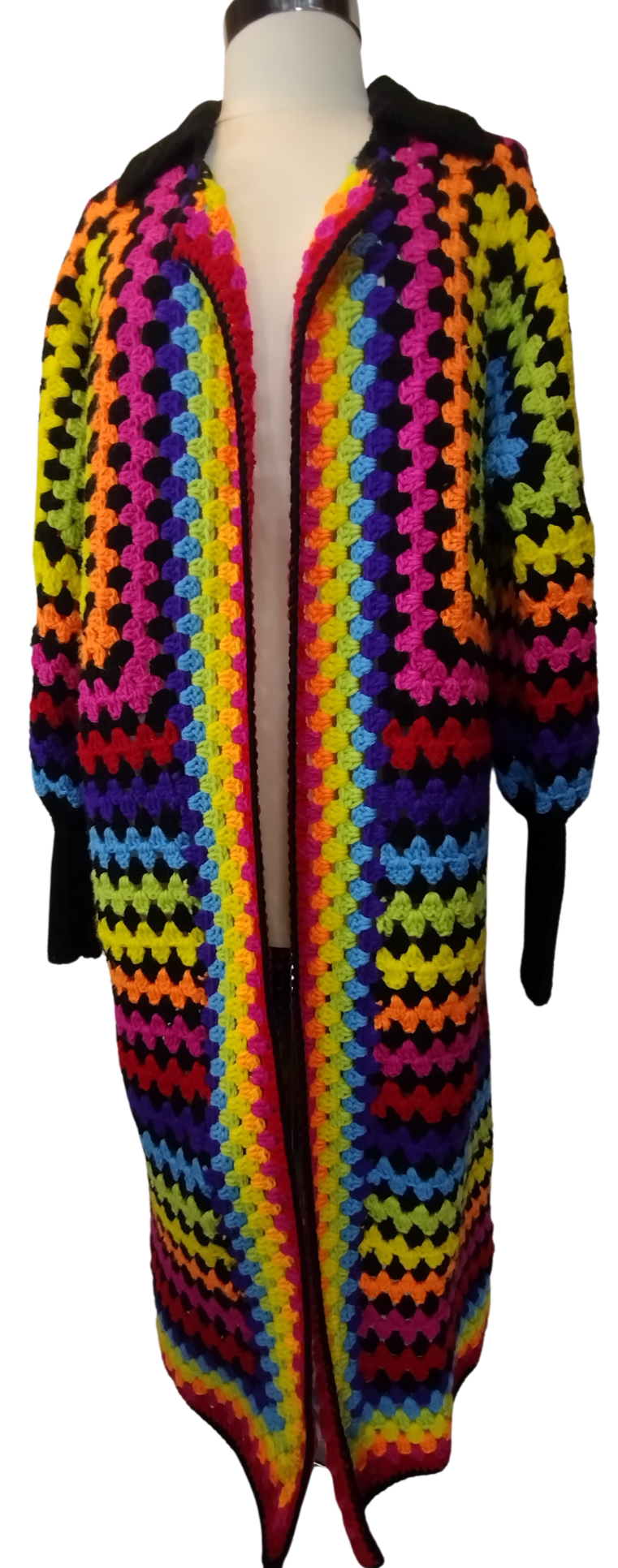Hand-Crocheted Rainbow-Colored Cardigans: Sustainable Artistry at BLK Lotus Co