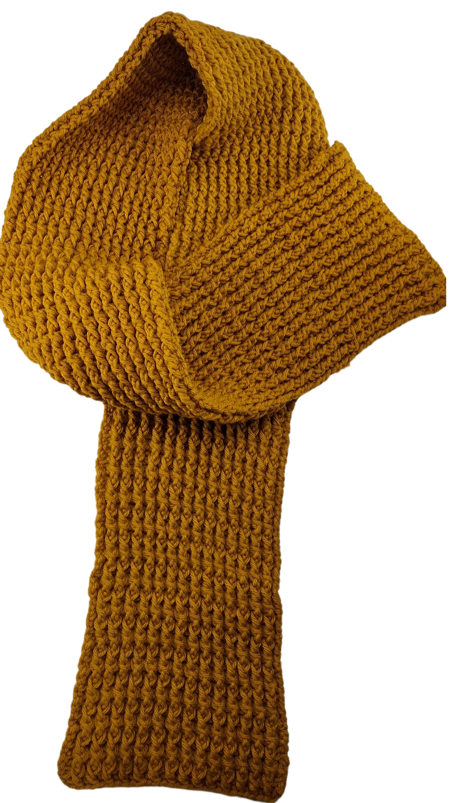 Crocheted Ribbed stitched Snug Fit adult Gold Beanie, Scarf Set, Great Gift For her of a gift for him